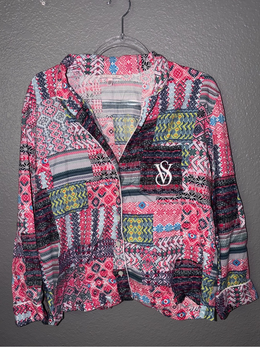 Victoria's Secret Pink and Blue Geo Print Top